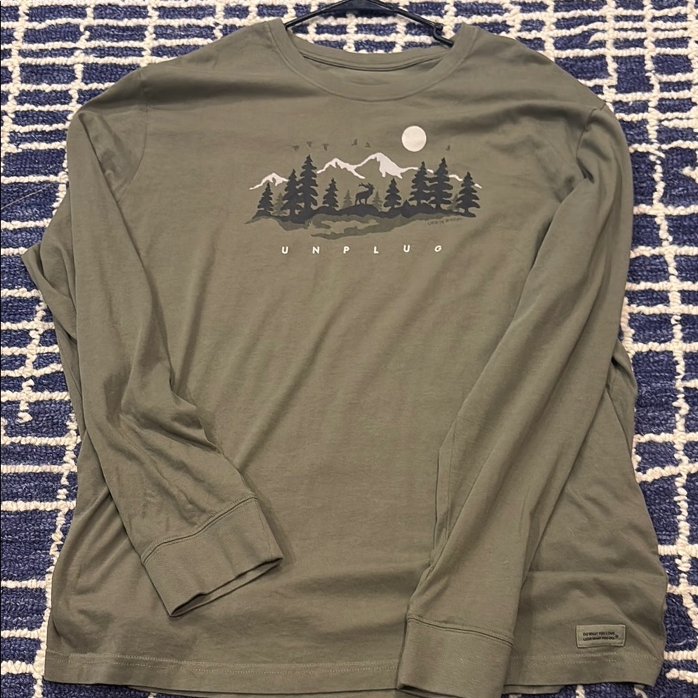 Life Is Good Green Long Sleeve Tee